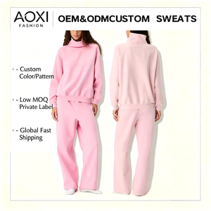 Tute Streetwear <span class=keywords><strong>di</strong></span> Lusso Premium, Set Felpa con Cappuccio e Pantaloni in Pile Personalizzati, Design Accogliente con Strass e Maniche Raglan - Product Image 1