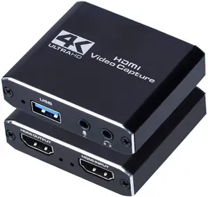 HDMI 비디오 캡처 카드 마이크 4K HDMI 루프 아웃 PS4 게임 오디오 비디오 라이브 스트리밍