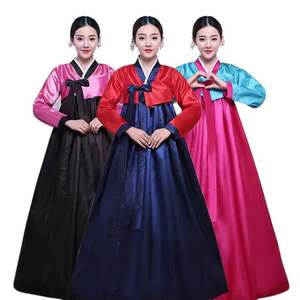 Costumes de danse <span class=keywords><strong>traditionnelle</strong></span> coréenne pour femmes, ensembles de costumes de scène Hanbok, en polyester, style palais ancien - Product Image 5