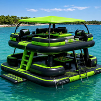 Canapé flottant gonflable robuste à double pont avec table et sièges pour usage commercial et divertissement en extérieur