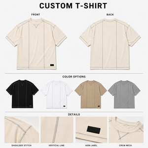 Camiseta Blanca Premium Personalizada para Hombre, de Algodón Grueso, Talla Grande, Marca Privada, Ropa Urbana - Product Image 2