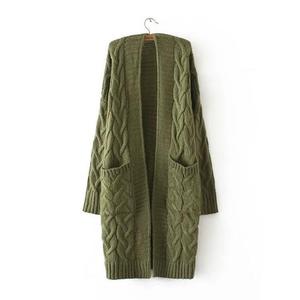 Moda donna inverno autunno maglione aperto <span class=keywords><strong>Cardigan</strong></span> lungo a maglia <span class=keywords><strong>cappotto</strong></span> da donna per il commercio all'ingrosso - Product Image 4