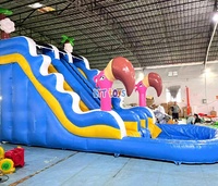 Toboggan aquatique gonflable avec piscine, toboggan aquatique commercial en PVC, équipement de jeu extérieur géant pour enfants et adultes, idéal pour les fêtes