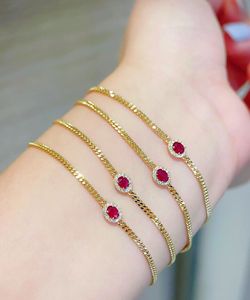 Xinfly Women's Trendy Heart-Shaped 18K Au750 Gold <b>Bracelet</b> with Real <b>Ruby</b> Diamond for Wedding Parties or Gifts - Product Image 2