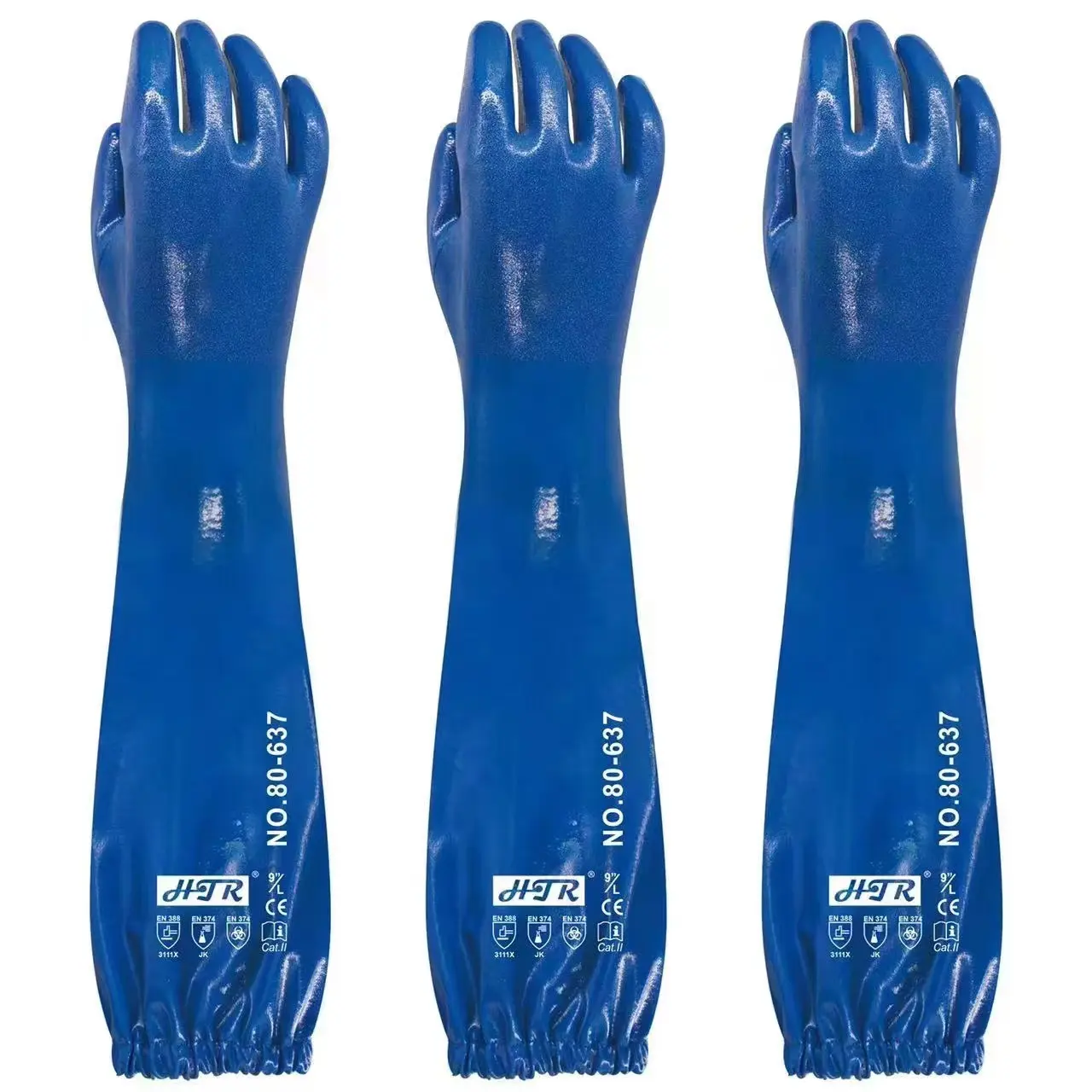 HTR High Quality Nitrile Safety Sleeve Water Resistant Chemical Resistant Gloves For Fishery And Manufacture Industry