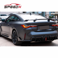 Pour BMW G80 M3 G82 M4 Kit de carrosserie de diffuseur de carbone lèvre de diffuseur arrière en Fiber de carbone avec LED
