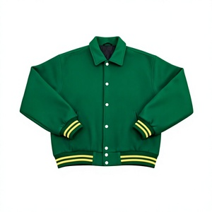 Blouson universitaire homme 2026 tendance avec logo brodé et manches en cuir – Blouson universitaire personnalisé en vente en ligne dès maintenant - Product Image 1