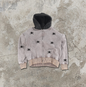 Sudaderas con capucha con logotipo personalizado para hombre de gran tamaño de peso pesado 100% algodón ropa de calle estilo bordado cremallera invierno 3D sudaderas con capucha personalizadas - Product Image 2