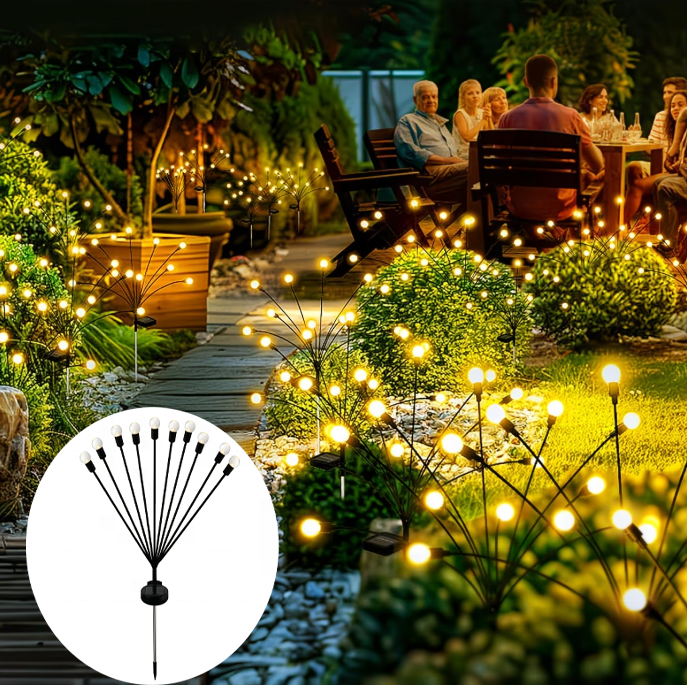 Solar Led Firefly Light Outdoor Waterproof Ip65 Wind Swaying Garden Landscape Pathway Patio Decorative Holiday Lighting