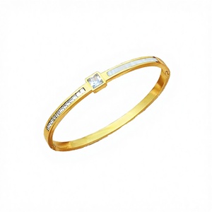 925 SILIVER Stainless Steel Square Letter Fashion <b>Charm</b> <b>Bracelet</b> Zircon Micro Insert Unisex Waterproof Colorfast Gift - Product Image 3