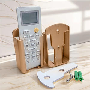 Caja de almacenamiento para control remoto de aire acondicionado, base rectangular dorada esmerilada montada en la pared para uso doméstico y hotelero - Product Image 1