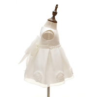 Robe blanche sans manches en tulle bouffant pour bébé fille nouveau-née, avec nœud au dos, idéale pour mariage et anniversaire