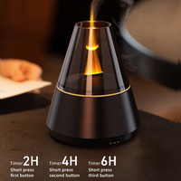 Diffuseur d'arômes à flamme, lumière 7 couleurs, minuterie à trois niveaux, capacité de 120 ml, portable, pour la maison et le bureau