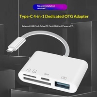 Adaptador de Tipo C a TF/SD, Lector de Tarjetas Multifunción OTG con Carga USB-C y USB de Alta Velocidad