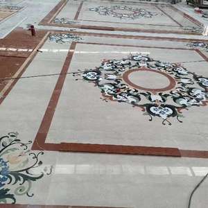 Diseño de Alfombra de Panel de Mármol Moderno de Alta Calidad Personalizado, Incrustaciones de Latón, Medallón de Piso con Chorro de Agua, Mosaico de Piedra, Precio Bajo - Product Image 4