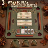 Tapis de jeu flottant Friendsgiving en mousse EVA pour Mahjong américain, Rummy et cartes imperméables
