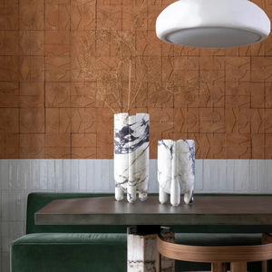 Stonekocc1ペアフレンチヴィンテージワビ-サビミラスニューヨークナチュラルマーブルストーン3脚三脚花瓶装飾品家の装飾 - Product Image 2