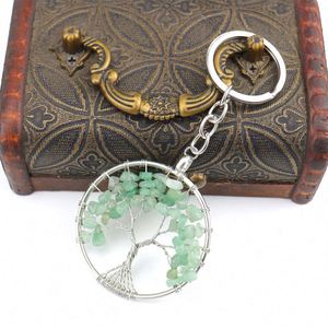 Hot Selling for <b>Tree</b>-Inspired Amethyst <b>LED</b> Keychain Unique Natural Crushed Stone Design Durable <b>Tree</b> Pendant Keyring - Product Image 2