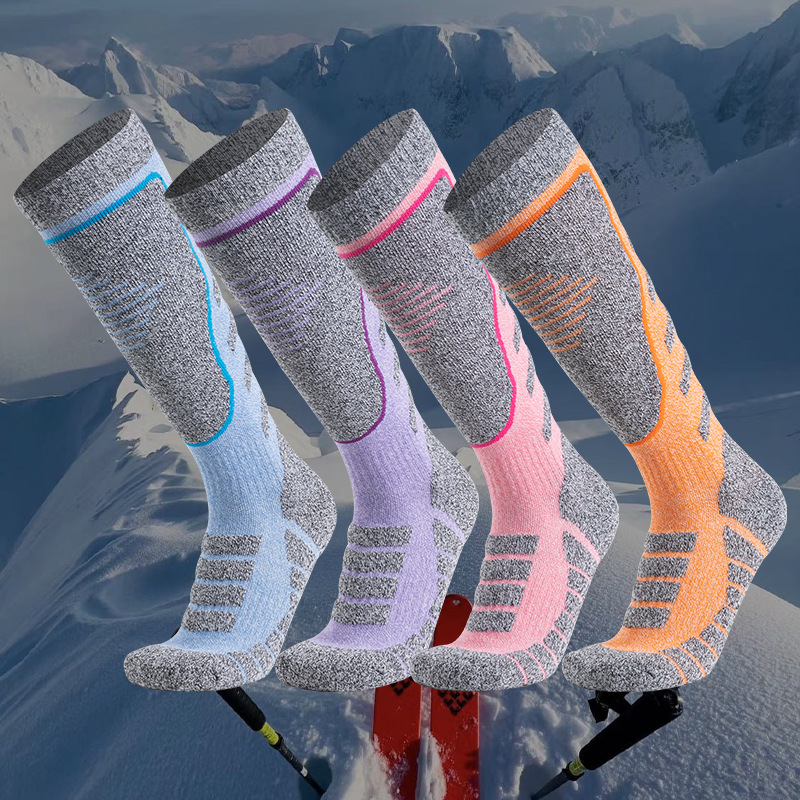 High Quality Hot Selling Outdoor Camping Mountaineering Snow Socks Thick Wool Knee High Skiing Socks