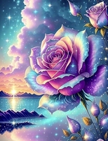 Chenistory Rose Diamant Schilder Kits voor Volwassenen Wanddecoratie DIY Schilder Kits Bloem Volledige Ronde Diamant Schilder Kits