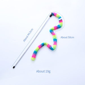 Juguete Interactivo para Gatos al por Mayor: Linda Oruga Arcoíris con Ojos Grandes, Palo de Plástico para Jugar con Gatos, Juguetes para Mascotas - Product Image 3