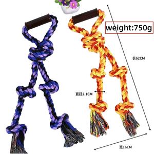 Interaktif çift başlı pamuk düğüm halat römorkör-savaş köpek çiğnemek oyuncak çevre dostu köpek çiğnemek oyuncak diş temizleme için büyük köpek - Product Image 3