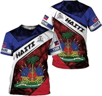 T-shirt haïtien de haute qualité Drapeau du pays Vêtements haïtiens T-shirt de sport unisexe