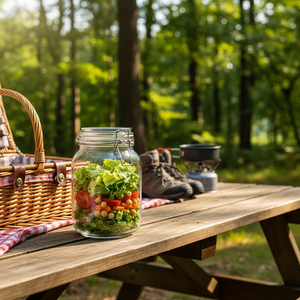 Barattolo in Vetro per Alimenti dal Design Moderno con Coperchio a Chiusura, Grande Capacità, Portatile per Cucina, Frigorifero e Campeggio, Adatto per Cottura a Vapore - Product Image 3