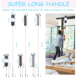 <span class=keywords><strong>Plumeau</strong></span> en microfibre avec poteau d'extension Brosse à poussière rétractable Nettoyeur de plumes longues - Product Image 5