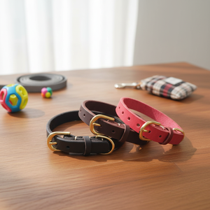 Robustes Verstellbares Hundehalsband - Distressed Vollnarbenleder, Hochbelastbare Zinklegierung-Hardware, Vintage Workwear-Stil - Product Image 2