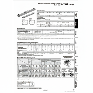 Cilindro sin vástago de SMC Pneumatics, categoría de producto articulado mecánicamente con el - Product Image 1