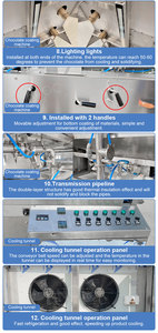HNOC Table Top 20 Mins Cookie Candy Ice Cream Coating Machine Cooling Tunnel Chocolate Enrobe for Sale - Product Image 4