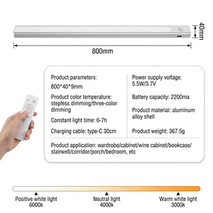 Luce Notturna LED Magnetica con Sensore PIR per Camera da Letto, Scale, Armadio, Ricarica Remota Type-C, Lampada <span class=keywords><strong>Intelligente</strong></span> per Protezione degli Occhi - Product Image 2