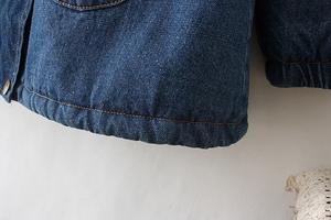 <span class=keywords><strong>M</strong></span>-XL休闲学院风格羔羊羊毛加厚运动夹克连帽中长外套牛仔拉绳口袋长袖夹克 - Product Image 6