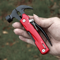 Poignée en aluminium à revêtement noir de haute qualité Outil multiple de sauvetage tactique OEM Marteau de survie en plein air personnalisable avec griffe