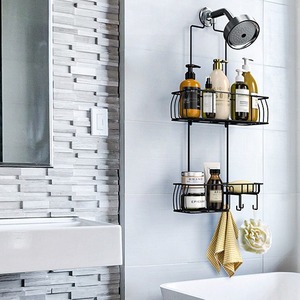 Bathroom Shelf Corner Wall Mounted 60X70cm Space Saving Durable Rectangle Shower Storage Rack - Product Image 1