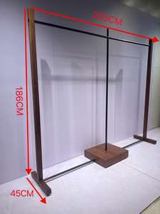 Appendiabiti in Metallo Color Noce Nero, Espositore per Vestiti in Ferro Verniciato Effetto Legno - Product Image 4