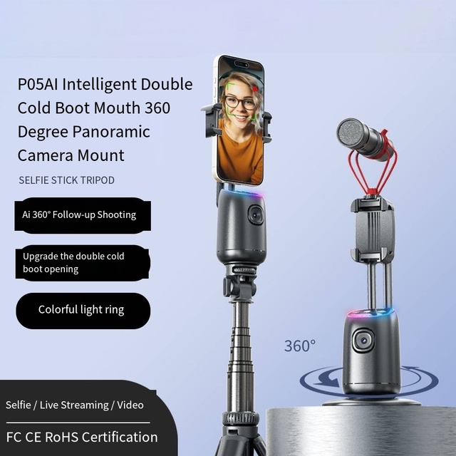 MQ P05 Smart AI Face Tracking Phone Desktop Gimbal Stabilizer 360 Degree Auto Rotation Shooting Stand
