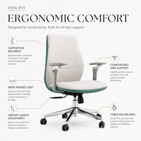 Fauteuil de bureau ergonomique moderne MINGSEAT à dossier mi-haut en cuir PU, pivotant, hauteur réglable, siège rembourré, design confortable