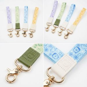 Wholesale High Quality Polyester Keychains Custom Design Leather Lanyards Short <b>Wrist</b> <b>Strap</b> Lanyard for Promotion - Product Image 2