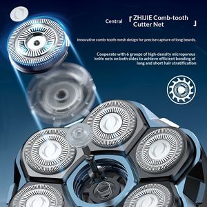 6 1 IPX7 เครื่องโกนหนวดกันน้ำ ปรับความเร็วได้ จอแสดงผลดิจิตอล ไร้สาย ชาร์จแบบ Type-C เครื่องโกนหนวดแบบหัวเดียว กระเป๋าเก็บของ ใช้ในบ้าน แบบคู่ - Product Image 5