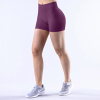 Shorts de sport athlétiques mi-taille en nylon à séchage rapide, shorts de compression personnalisés pour le fitness, le yoga et l'entraînement pour femmes