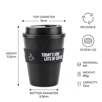 Tasse à café écologique de 12 oz avec couvercle, sublimation marine, pour la santé