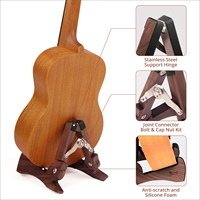 Support de violon portable en bois massif, facile à installer, support de ukulélé bas en noyer noir pour cordes en forme de basse