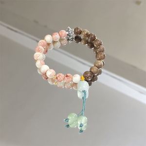 Chinese Style 8mm Agalmatolite <b>Beads</b> Tassel <b>Bracelets</b> Handmade Natural Crystal <b>Bead</b> <b>Bracelet</b> Sandalwood <b>Bead</b> Braided <b>Bracelet</b> - Product Image 6