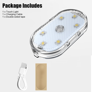 Lampe de lecture multifonction pour voiture, lampe d'ambiance LED, lampe de toit de voiture à détection tactile, recharge USB, lampe d'urgence pour voiture - Product Image 4