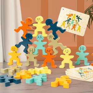 Mainan penumpuk pelangi kayu jumlah besar permainan latihan keseimbangan anak-anak blok penyortiran warna-warni untuk pengembangan keterampilan Motor halus sensorik - Product Image 2