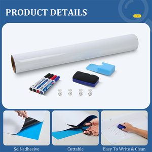 Tableau blanc magnétique auto-adhésif pliable en rouleau, personnalisable, en plastique PET, réutilisable et flexible, pour la vente en gros - Product Image 4
