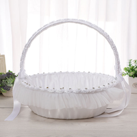 Cadeaux de mariage pour fête nuptiale fournitures de décoration motif fleur rose grande taille ruban arc femmes filles panier de mariage fleurs