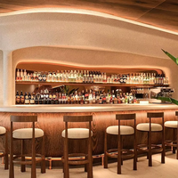 Ensemble de meubles de restaurant élégant et moderne, table et chaises de restaurant, tabouret de bar en acier inoxydable doré, meubles de boîte de nuit